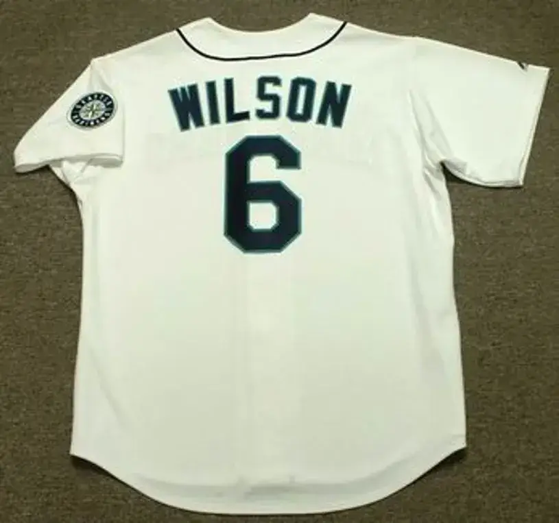 DAN WILSON Seattle Mariners 1997 Home Majestic Baseball Throwback Jersey 