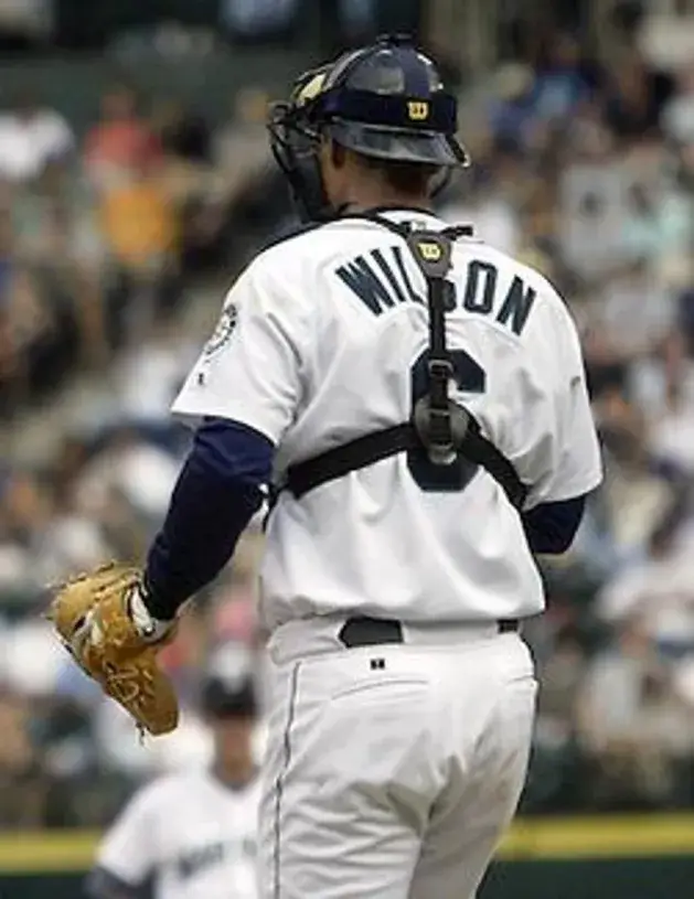 DAN WILSON Seattle Mariners 1997 Home Majestic Baseball Throwback Jersey 