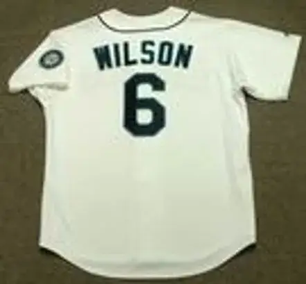 DAN WILSON Seattle Mariners 1997 Home Majestic Baseball Throwback Jersey 