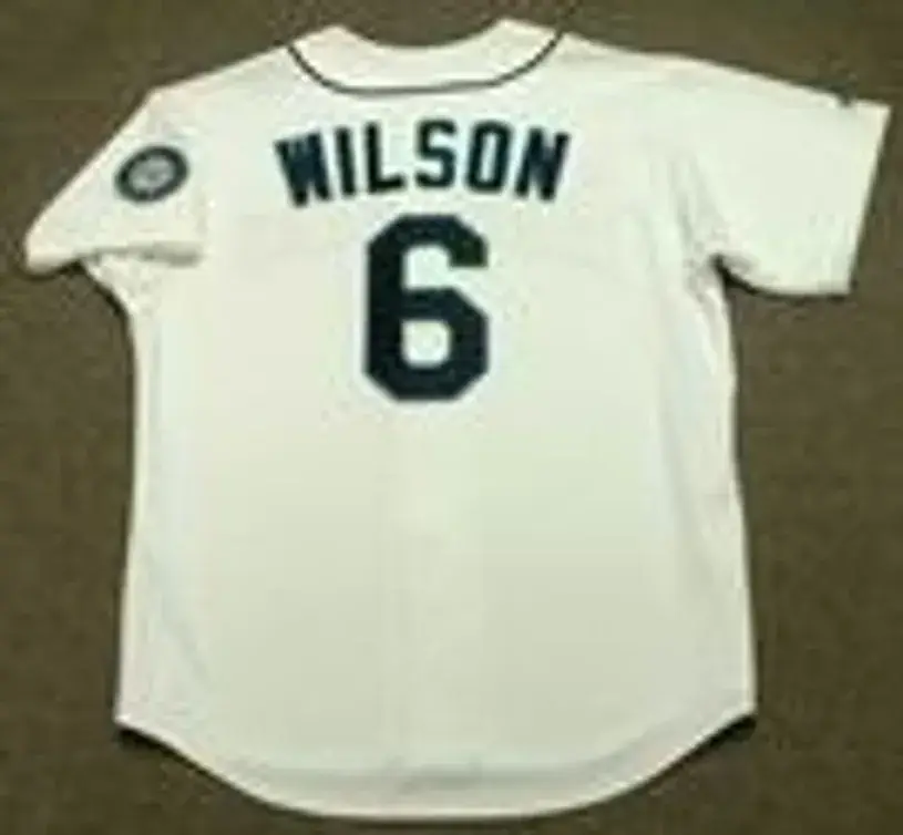 DAN WILSON Seattle Mariners 1997 Home Majestic Baseball Throwback Jersey 