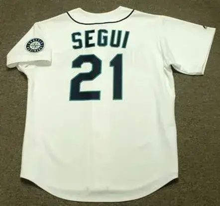 DAVID SEGUI Seattle Mariners 1998 Majestic Throwback Home Baseball Jersey 