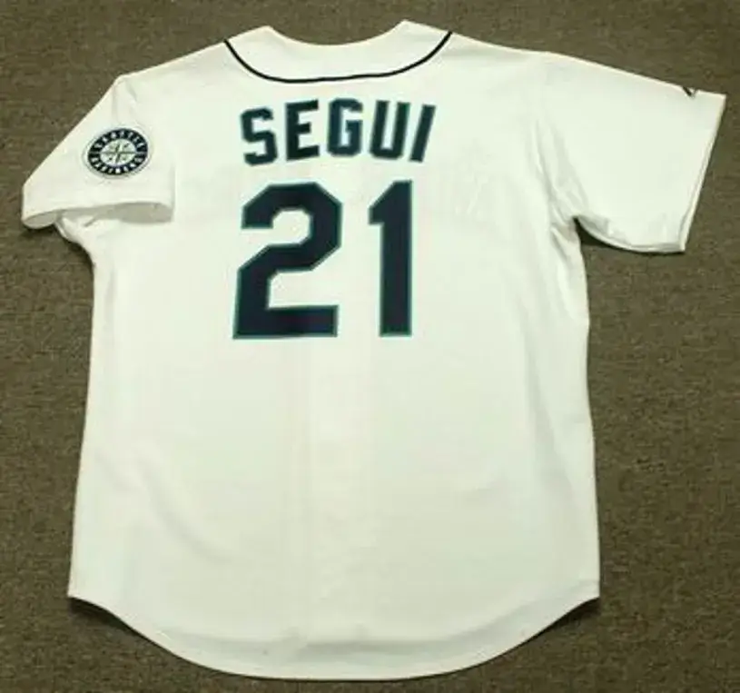DAVID SEGUI Seattle Mariners 1998 Majestic Throwback Home Baseball Jersey 