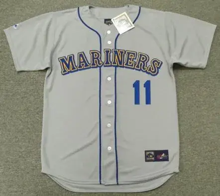 EDGAR MARTINEZ Seattle Mariners 1992 Away Majestic Baseball Throwback Jersey