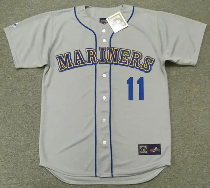 EDGAR MARTINEZ Seattle Mariners 1992 Away Majestic Baseball Throwback Jersey