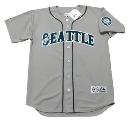 EDGAR MARTINEZ Seattle Mariners 1997 Away Majestic Throwback Baseball Jersey