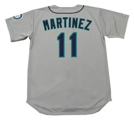 EDGAR MARTINEZ Seattle Mariners 1997 Away Majestic Throwback Baseball Jersey 
