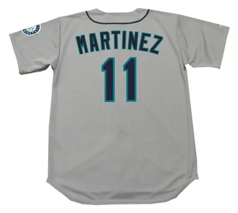 EDGAR MARTINEZ Seattle Mariners 1997 Away Majestic Throwback Baseball Jersey 