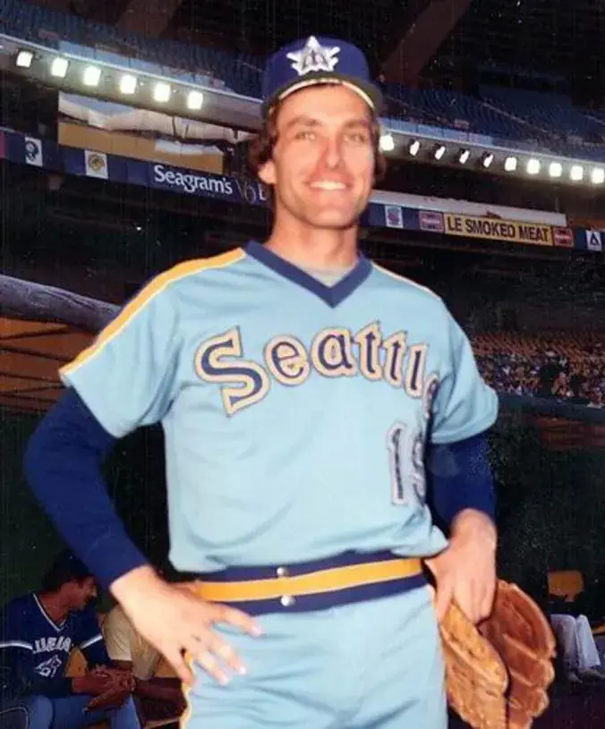 FLOYD BANNISTER Seattle Mariners 1982 Majestic Cooperstown Away Baseball Jersey 