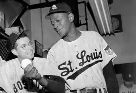SATCHEL PAIGE St. Louis Browns 1953 Away Majestic Throwback Baseball Jersey 