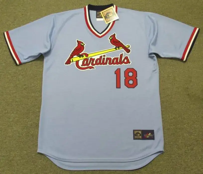 ANDY VAN SLYKE St. Louis Cardinals 1983 Majestic Cooperstown Away Baseball Jersey