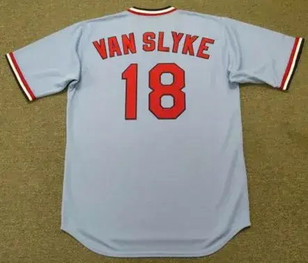 ANDY VAN SLYKE St. Louis Cardinals 1983 Majestic Cooperstown Away Baseball Jersey 