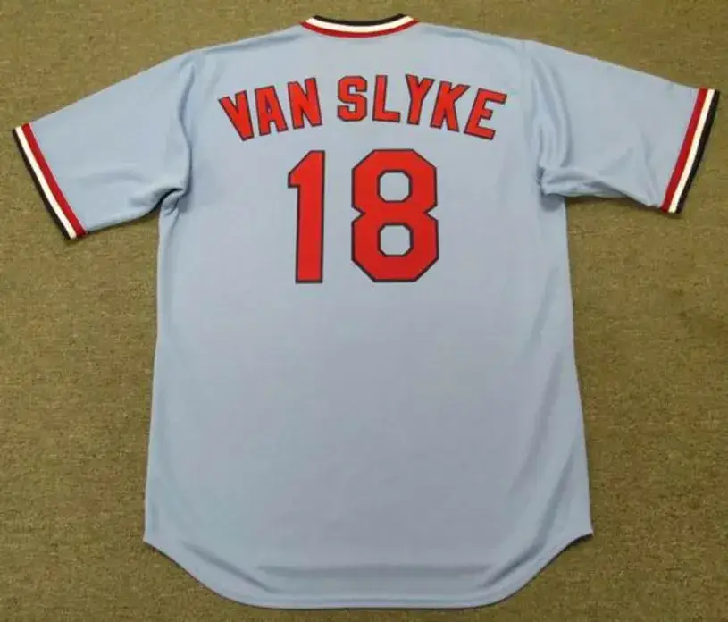 ANDY VAN SLYKE St. Louis Cardinals 1983 Majestic Cooperstown Away Baseball Jersey 