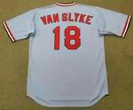 ANDY VAN SLYKE St. Louis Cardinals 1983 Majestic Cooperstown Away Baseball Jersey 