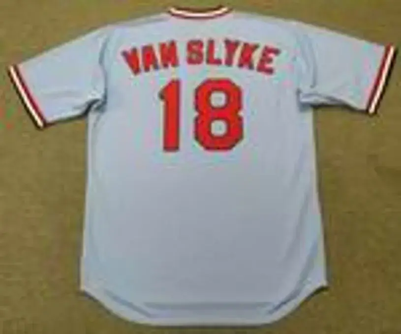 ANDY VAN SLYKE St. Louis Cardinals 1983 Majestic Cooperstown Away Baseball Jersey 