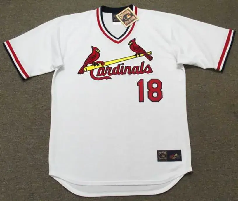 ANDY VAN SLYKE St. Louis Cardinals 1985 Majestic Cooperstown Home Baseball Jersey