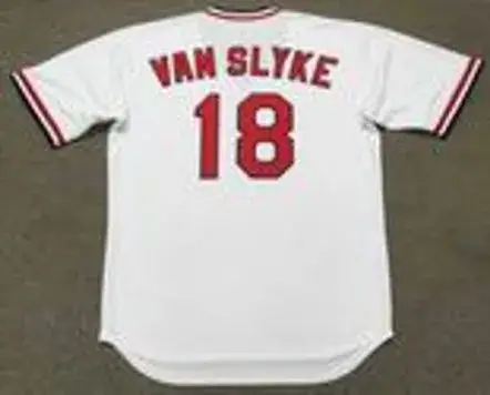 ANDY VAN SLYKE St. Louis Cardinals 1985 Majestic Cooperstown Home Baseball Jersey 