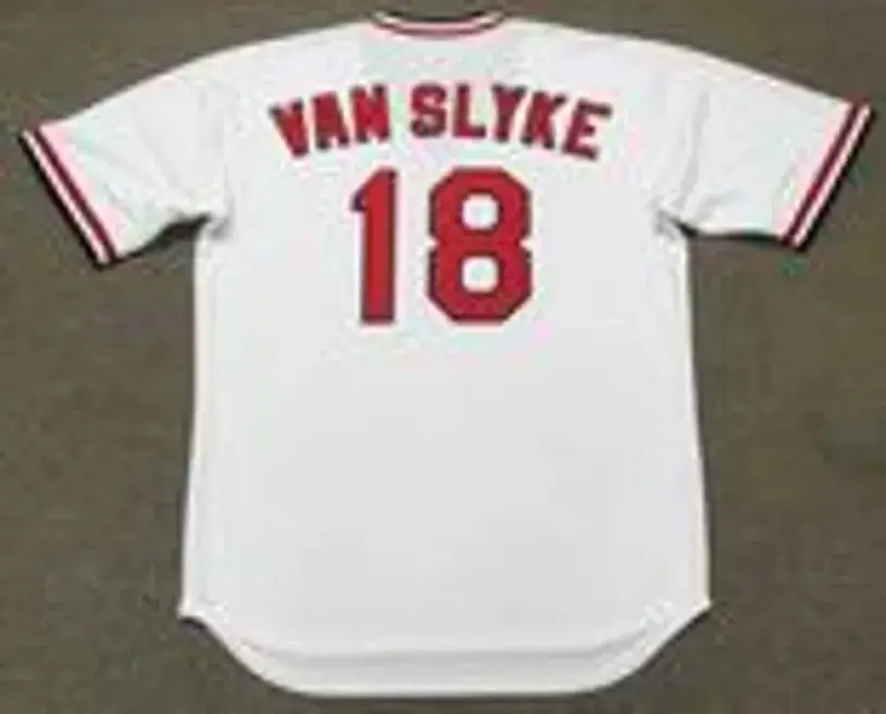 ANDY VAN SLYKE St. Louis Cardinals 1985 Majestic Cooperstown Home Baseball Jersey 