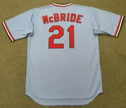 BAKE McBRIDE St. Louis Cardinals 1975 Majestic Cooperstown Throwback Away Jersey 