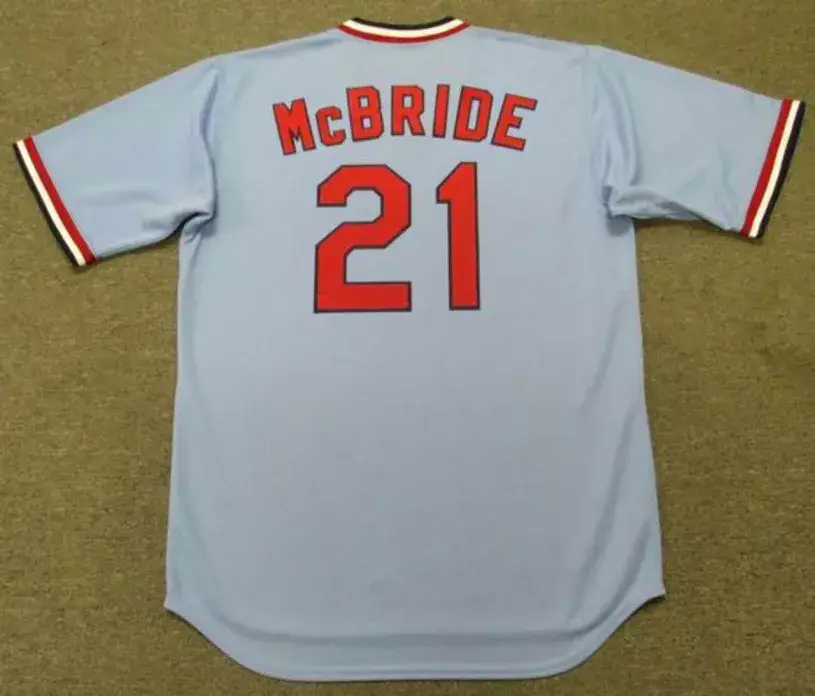 BAKE McBRIDE St. Louis Cardinals 1975 Majestic Cooperstown Throwback Away Jersey 