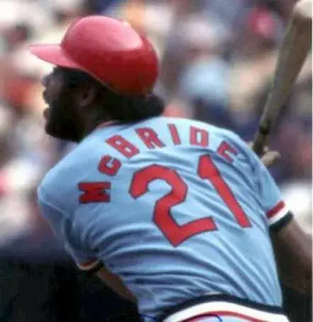 BAKE McBRIDE St. Louis Cardinals 1975 Majestic Cooperstown Throwback Away Jersey 