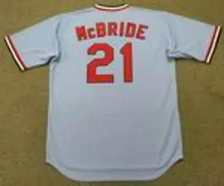 BAKE McBRIDE St. Louis Cardinals 1975 Majestic Cooperstown Throwback Away Jersey 