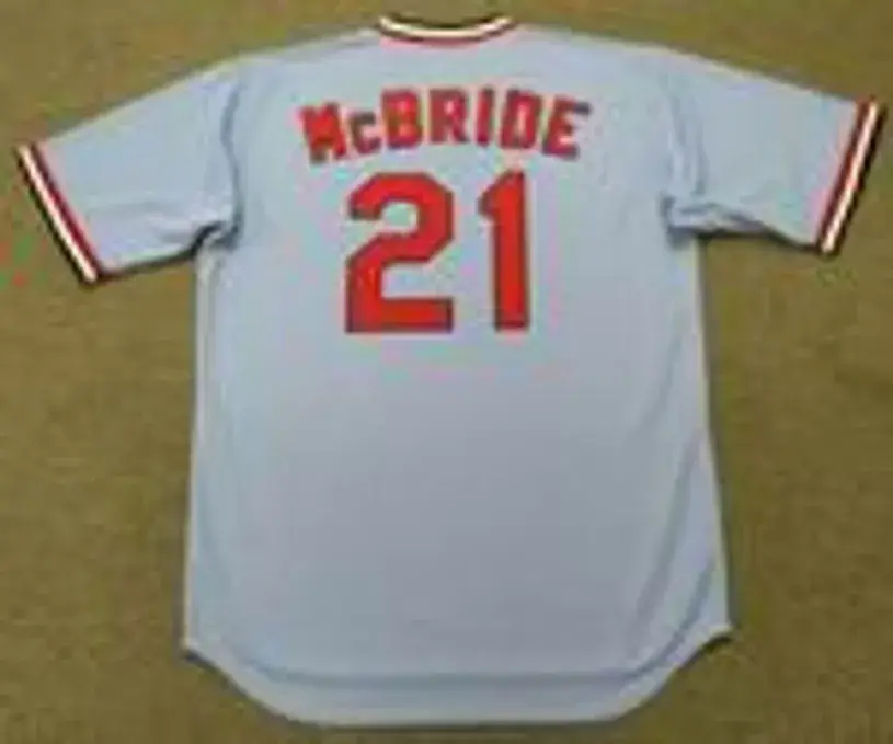BAKE McBRIDE St. Louis Cardinals 1975 Majestic Cooperstown Throwback Away Jersey 