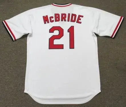 BAKE McBRIDE St. Louis Cardinals 1975 Majestic Cooperstown Throwback Home Jersey 