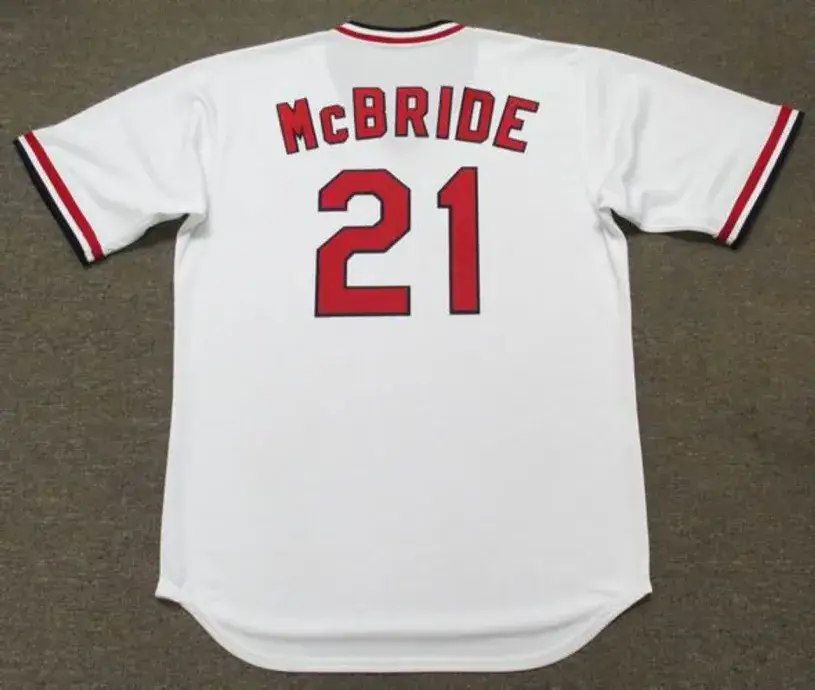 BAKE McBRIDE St. Louis Cardinals 1975 Majestic Cooperstown Throwback Home Jersey 