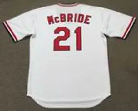 BAKE McBRIDE St. Louis Cardinals 1975 Majestic Cooperstown Throwback Home Jersey 