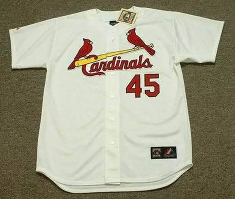 BOB GIBSON St. Louis Cardinals 1967 Majestic Cooperstown Throwback Home Baseball Jersey