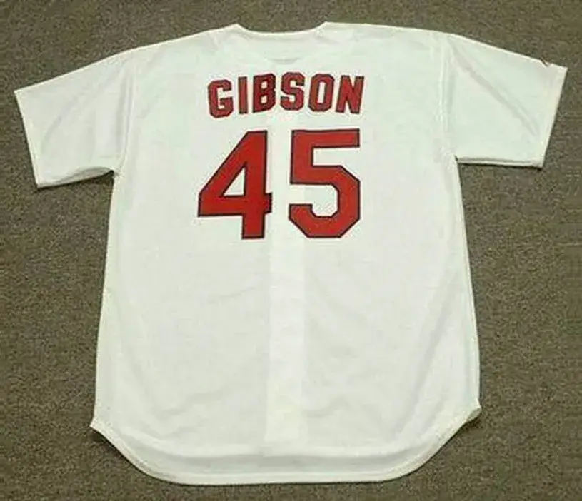 BOB GIBSON St. Louis Cardinals 1967 Majestic Cooperstown Throwback Home Baseball Jersey 