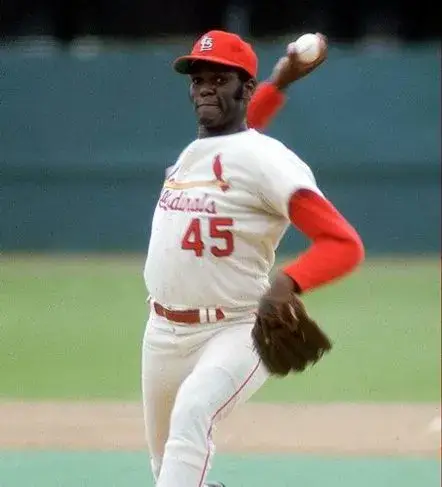 BOB GIBSON St. Louis Cardinals 1967 Majestic Cooperstown Throwback Home Baseball Jersey 