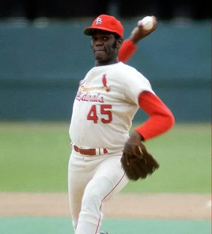 BOB GIBSON St. Louis Cardinals 1967 Majestic Cooperstown Throwback Home Baseball Jersey 