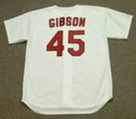 BOB GIBSON St. Louis Cardinals 1967 Majestic Cooperstown Throwback Home Baseball Jersey 