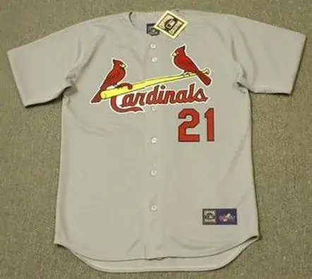 CURT FLOOD St. Louis Cardinals 1967 Majestic Throwback Away Baseball Jersey
