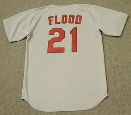 CURT FLOOD St. Louis Cardinals 1967 Majestic Throwback Away Baseball Jersey 