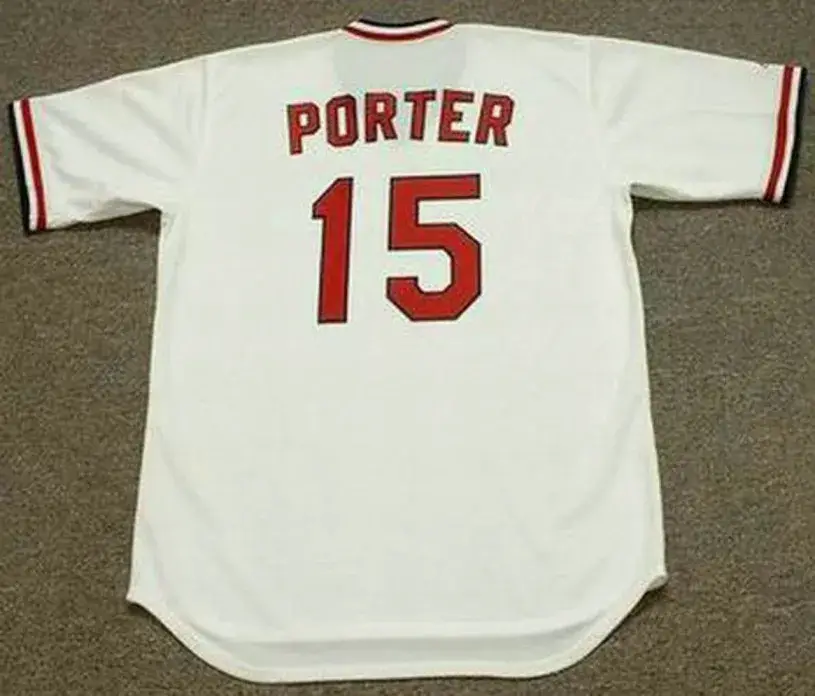 DARRELL PORTER St. Louis Cardinals 1982 Majestic Cooperstown Home Baseball Jersey 