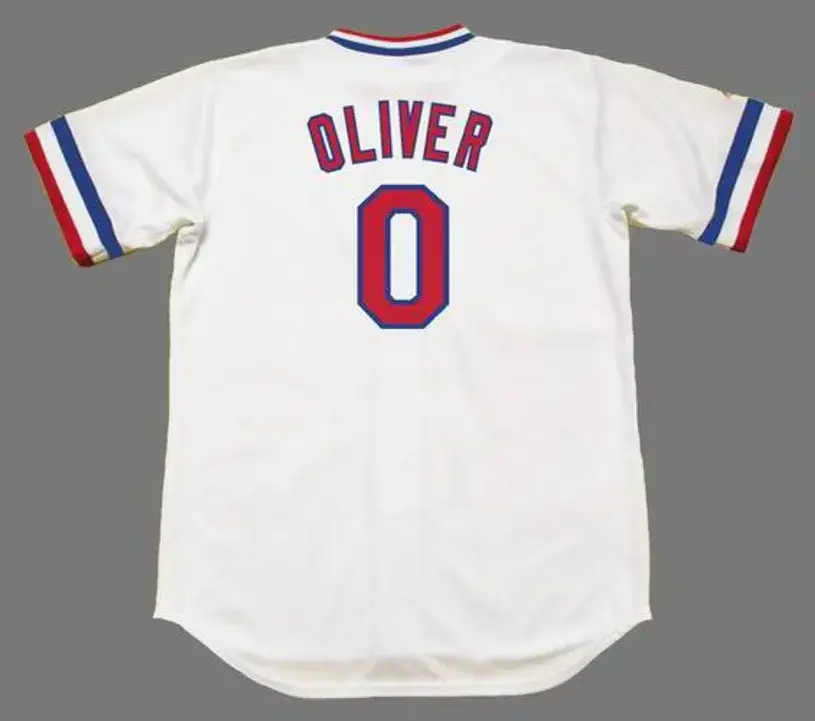 AL OLIVER Texas Rangers 1981 Majestic Cooperstown Home Baseball Jersey 