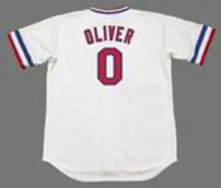 AL OLIVER Texas Rangers 1981 Majestic Cooperstown Home Baseball Jersey 