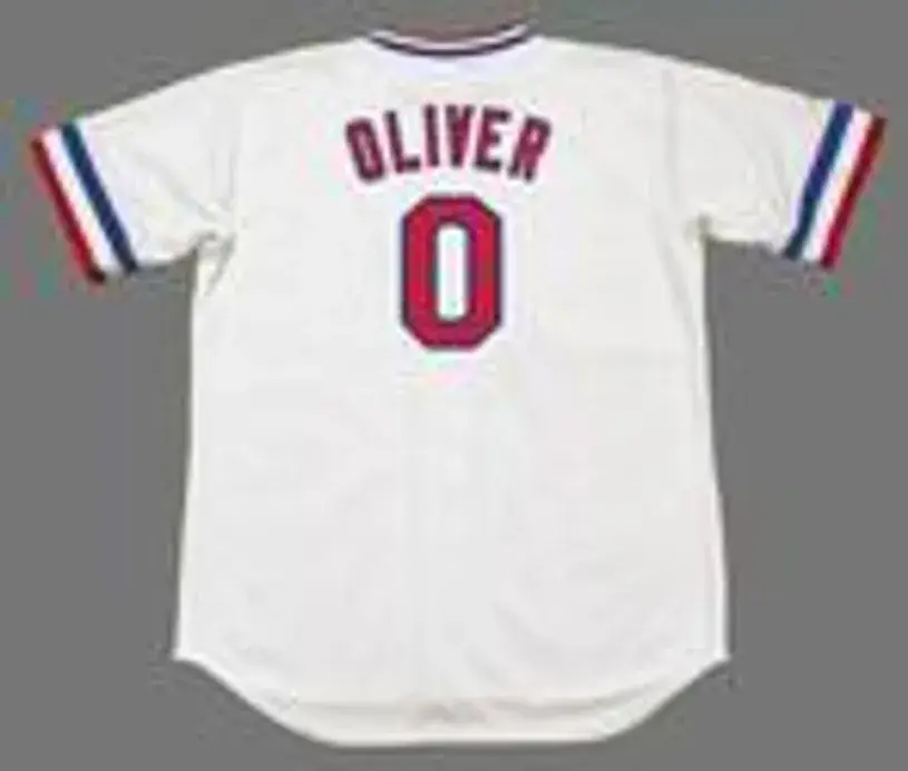 AL OLIVER Texas Rangers 1981 Majestic Cooperstown Home Baseball Jersey 
