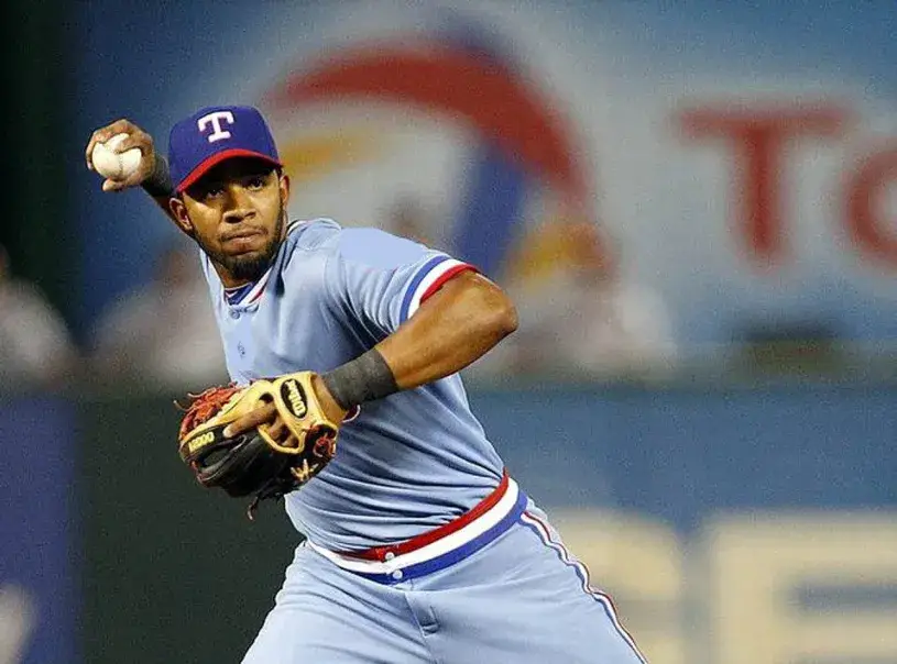 ELVIS ANDRUS Texas Rangers 1980’s Majestic Cooperstown Throwback Baseball Jersey 