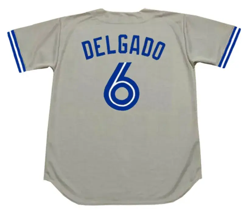 CARLOS DELGADO Toronto Blue Jays 1994 Majestic Throwback Away Baseball Jersey 
