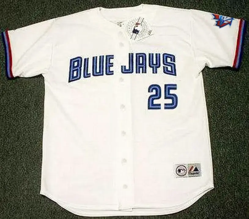 CARLOS DELGADO Toronto Blue Jays 1997 Majestic Throwback Home Baseball Jersey