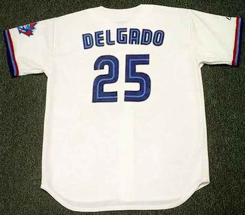 CARLOS DELGADO Toronto Blue Jays 1997 Majestic Throwback Home Baseball Jersey 