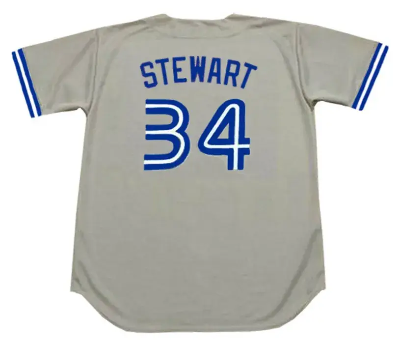 DAVE STEWART Toronto Blue Jays 1993 Away Majestic Throwback Baseball Jersey 