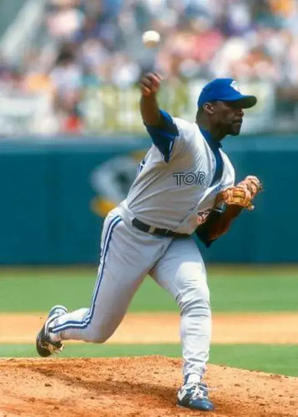 DAVE STEWART Toronto Blue Jays 1993 Away Majestic Throwback Baseball Jersey 