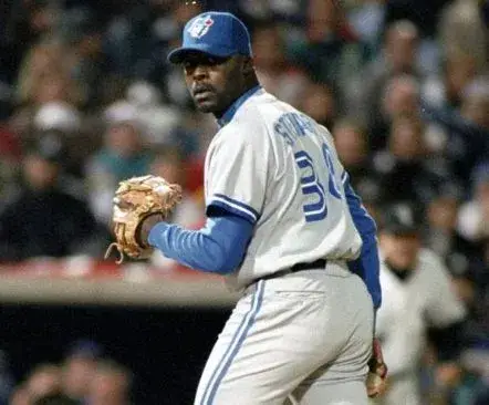 DAVE STEWART Toronto Blue Jays 1993 Away Majestic Throwback Baseball Jersey 