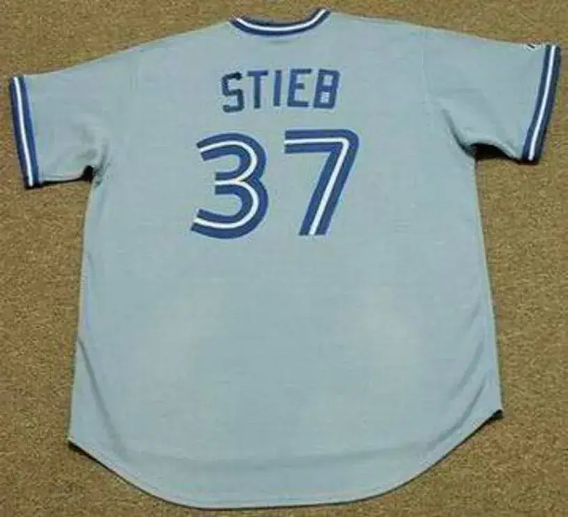 DAVE STIEB Toronto Blue Jays Majestic Cooperstown Throwback Away Baseball Jersey 