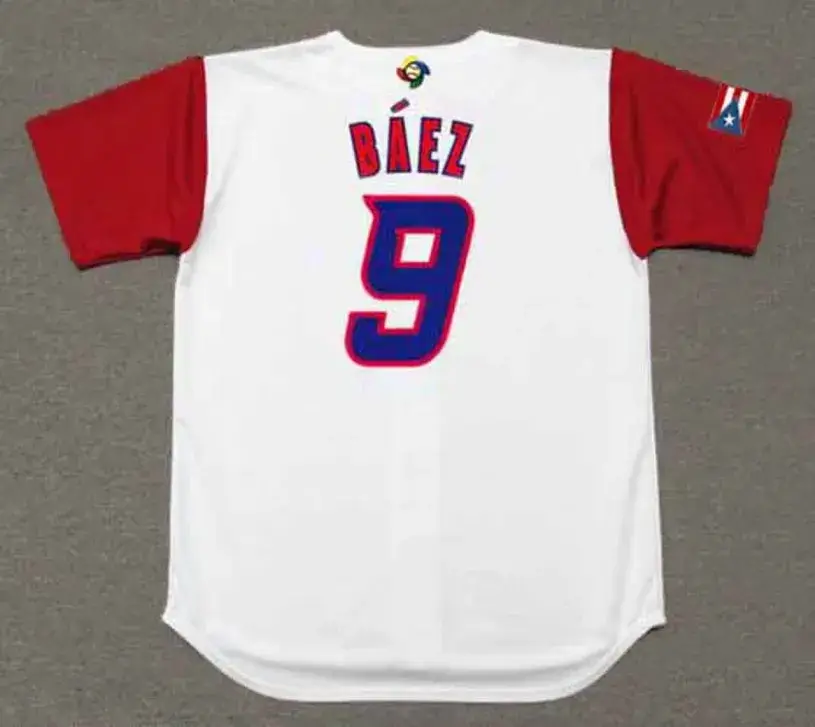 JAVIER BAEZ Puerto Rico 2017 World Baseball Classic Throwback Jersey 