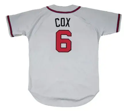 BOBBY COX Atlanta Braves 1995 Away Majestic Throwback Baseball Jersey 